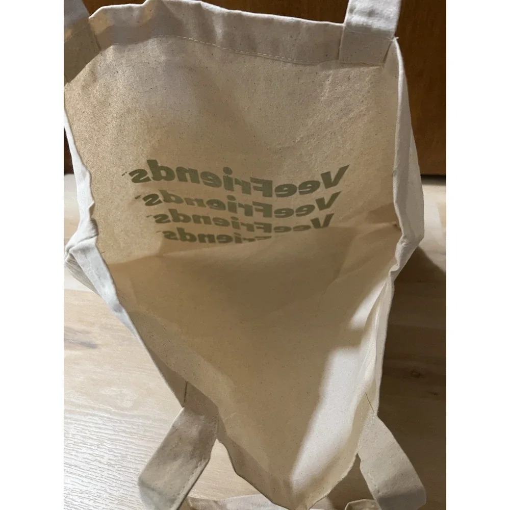 VEEFRIENDS Official Canvas Tote Bag from VeeCon 2023 Vee Friends Green New Cream